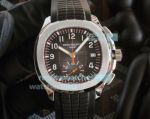 Swiss Replica Patek Philippe 5968A Aquanaut SS Black Chronograph Dial Watch